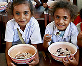 With the support of the UN World Food Programme (WFP), Timor-Leste's Ministry of Education has launched a nationwide initiative to provide schoolchildren from Pre-school to Grade 9 with mid-morning meals. Photo: UN Photo/Martine Perret